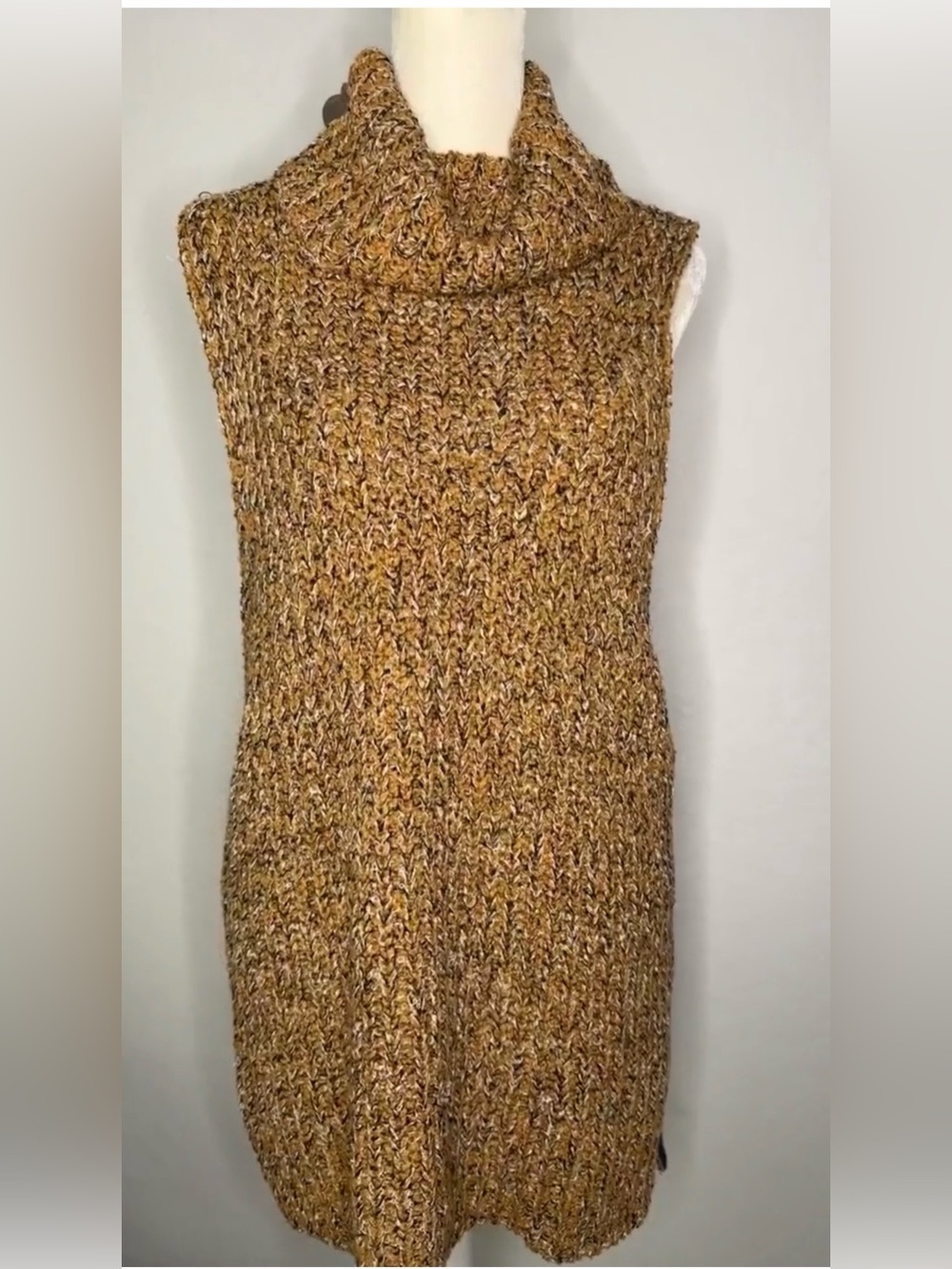 Free People Valentina Sleeveless Tunic Sweater Brown Combo Size XS - Picture 4 of 15